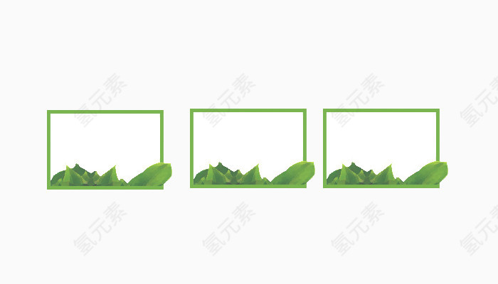 清新绿色树叶优惠券促销边框