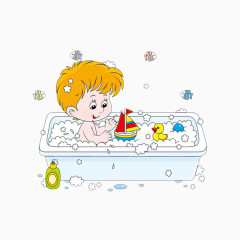 浴缸里玩耍的宝宝