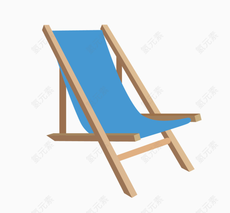 木质的蓝色的躺椅