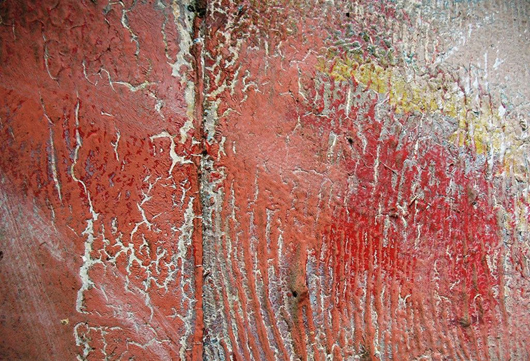 红色油漆做旧色木板纹理