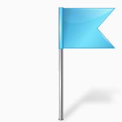 Map Marker Flag 4 Right Azure Icon