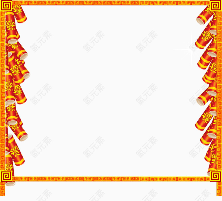 橘黄色鞭炮装饰