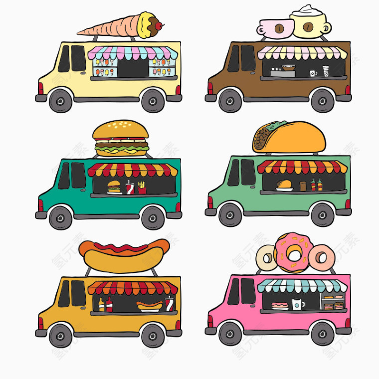 6款卡通移动餐车设计