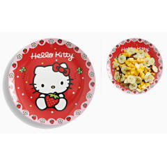 红色草莓hellokitty餐盘