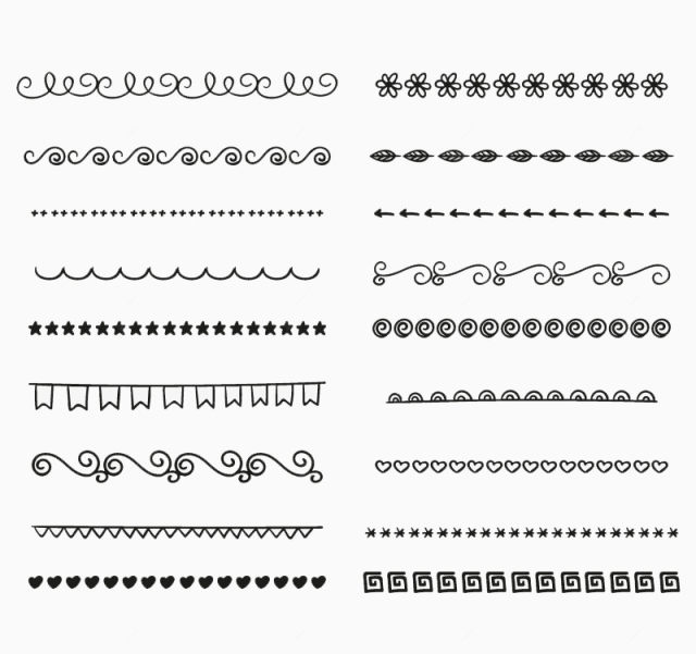 18款创意黑色花边矢量素材下载