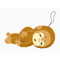 猴子素描卡通 痛苦的小猴子