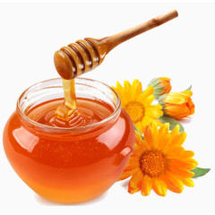 蜂蜜搅蜜棒蜜罐菊花