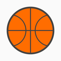 球篮球埋葬的箍橙色运动球图标