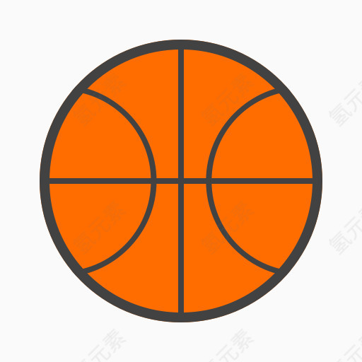 球篮球埋葬的箍橙色运动球图标