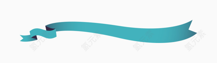 矢量分层纯色标签湖蓝彩带