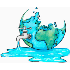 手绘保护地球水资源