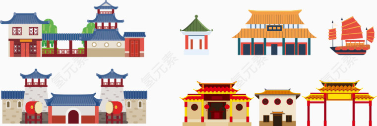 中国古代建筑简易画装饰元素
