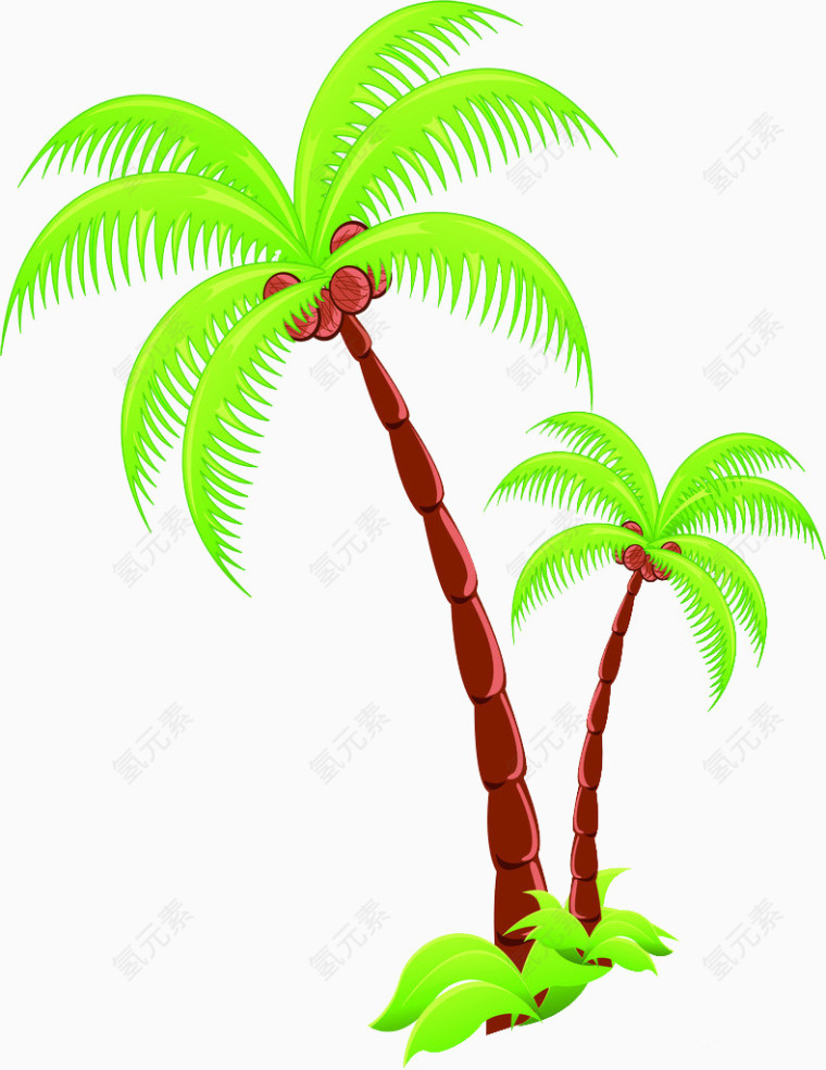 绿色海边椰树