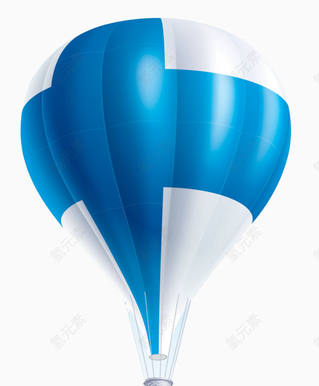 卡通蓝色热气球