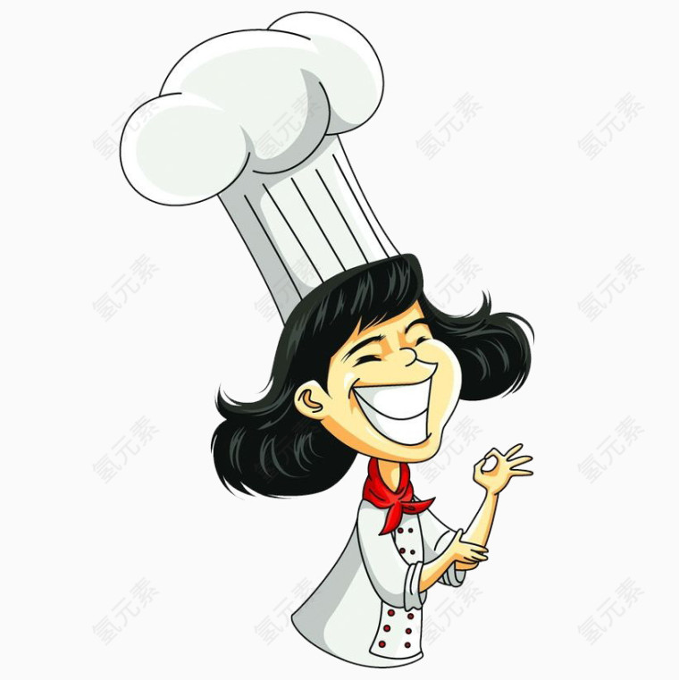 手绘卡通女厨师