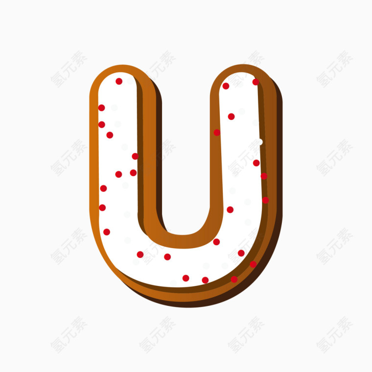 饼干英文字体字母U