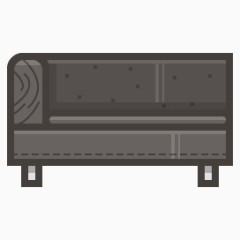 家具黑色的沙发illustricons-icons