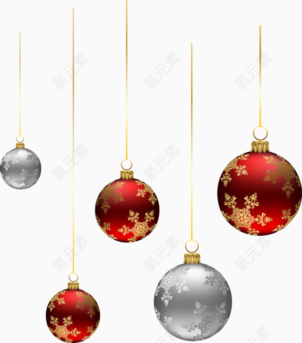 圣诞装饰品彩球素材