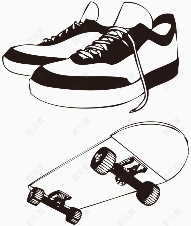 滑板鞋子线条图标