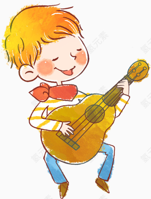 弹吉他的 小男孩