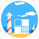 美味的sea-sand-beach-social-icons