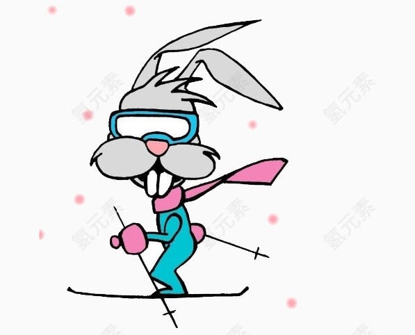 傻兔子滑雪