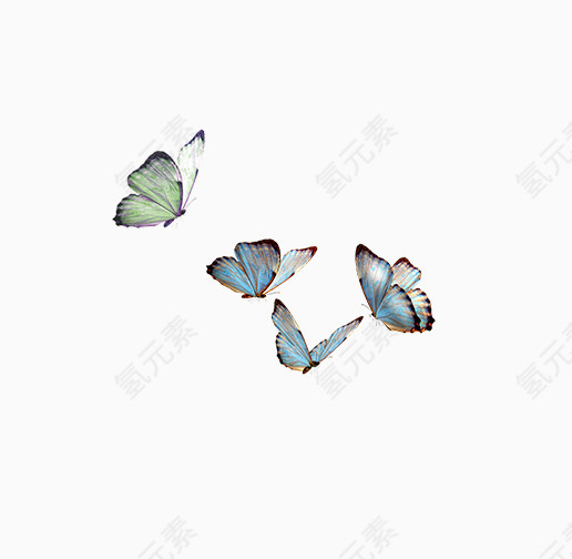 卡通手绘飞舞的蝴蝶