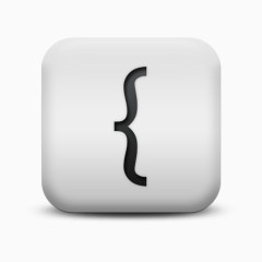 不光滑的白色的广场图标字母数字支架科里Alphanumeric-icons