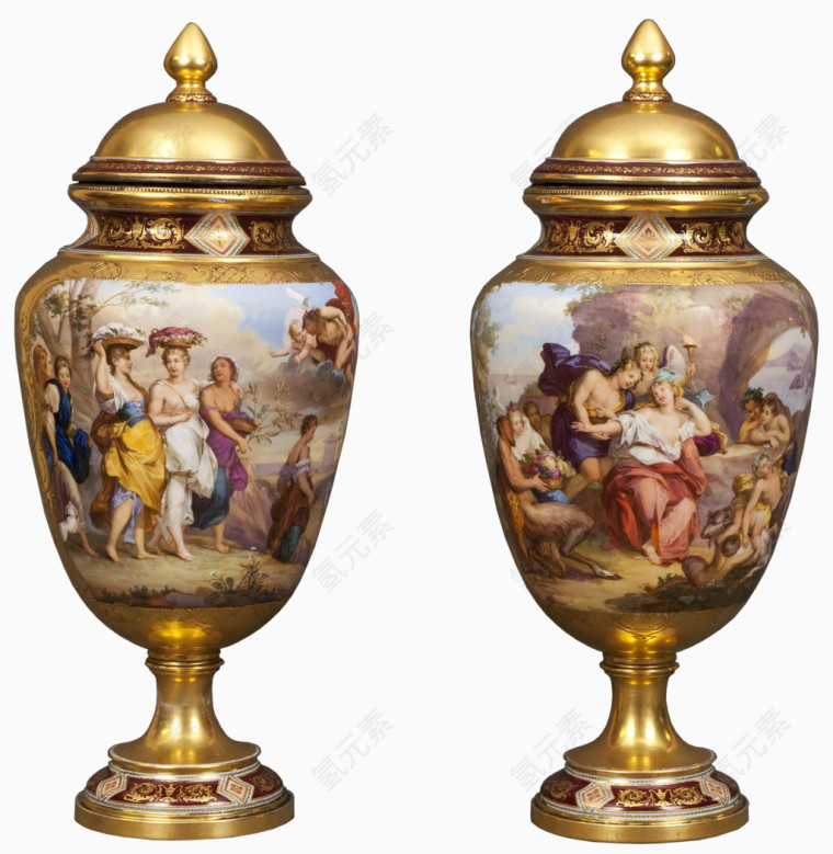 两个古董花瓶