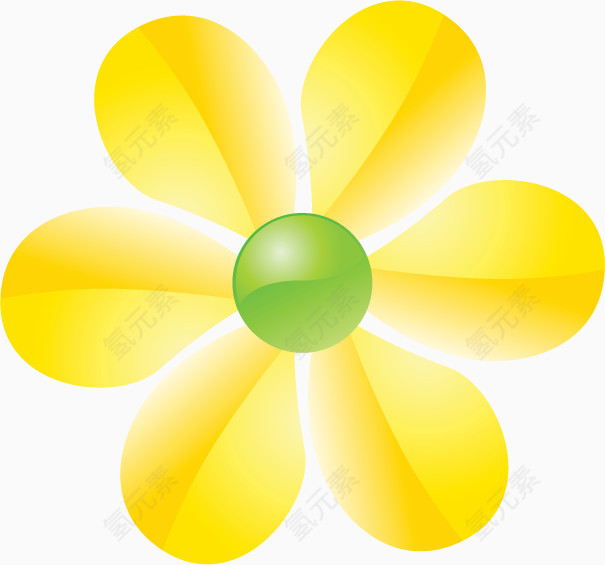 黄色手绘花朵