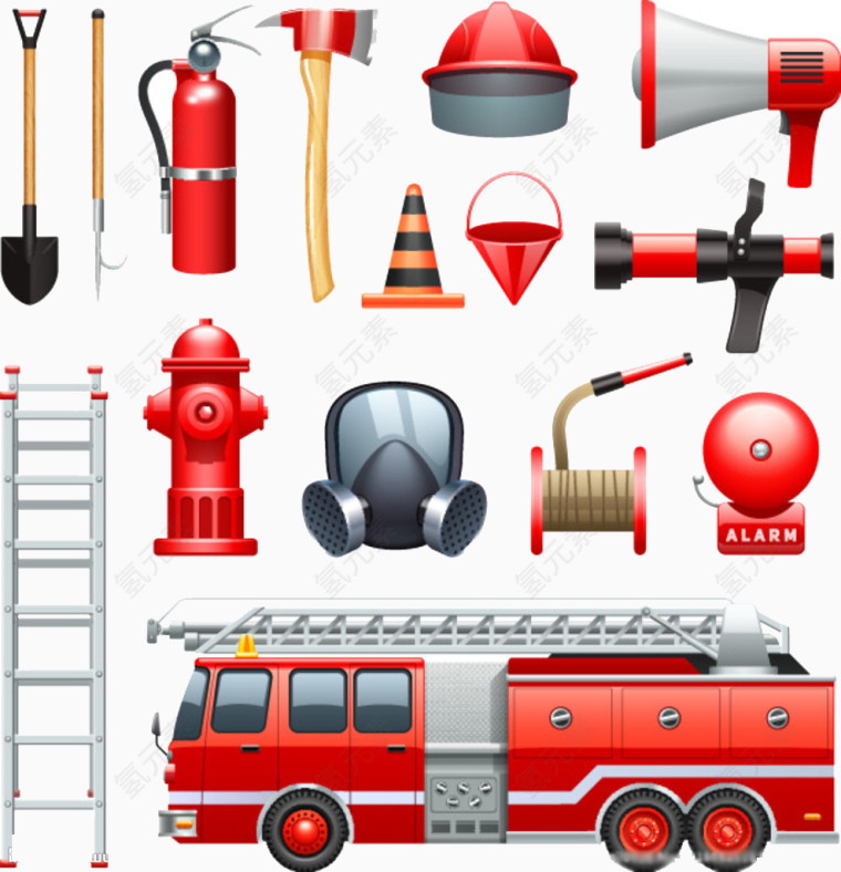 红色消防工具