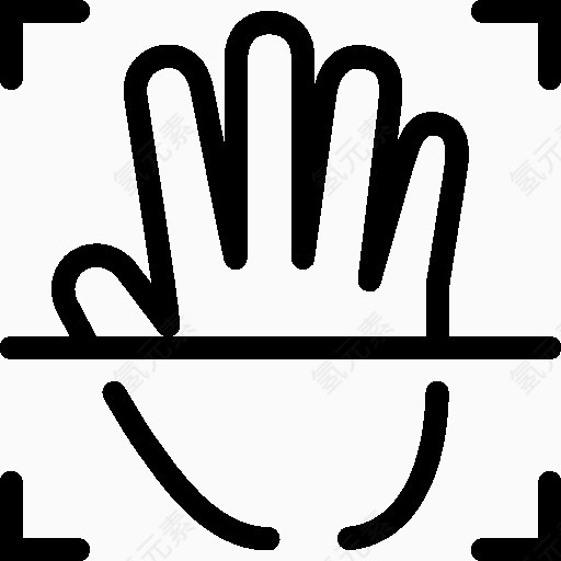 User Interface Hand Palm Scan Icon