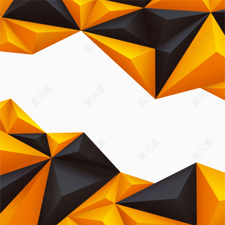 抽象几何立体块边框