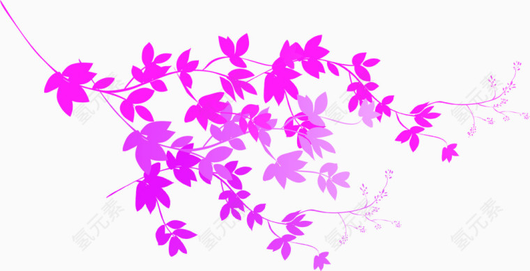 紫色手绘花纹花藤