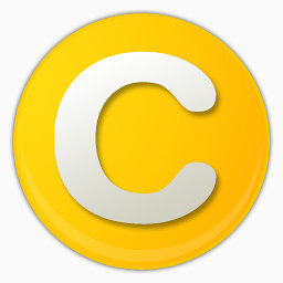 黄色的版权copyright符号图标