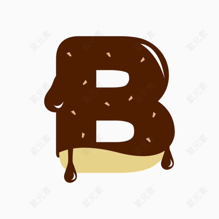 巧克力字母设计 B