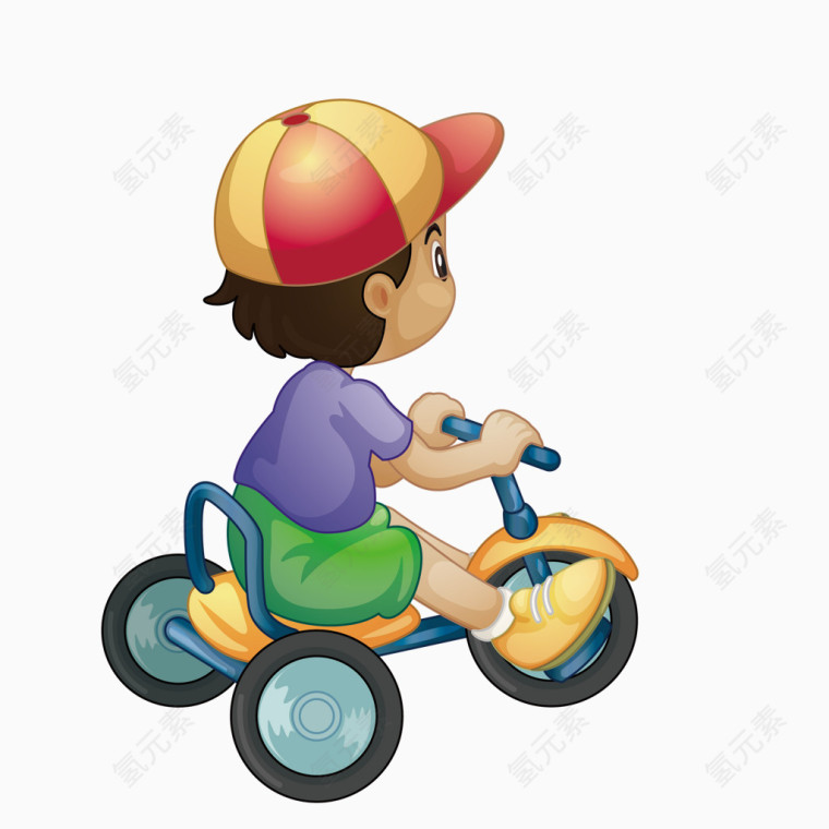 小孩骑车