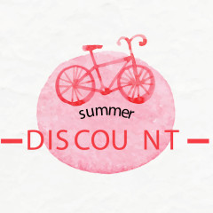 粉色彩绘单车标志