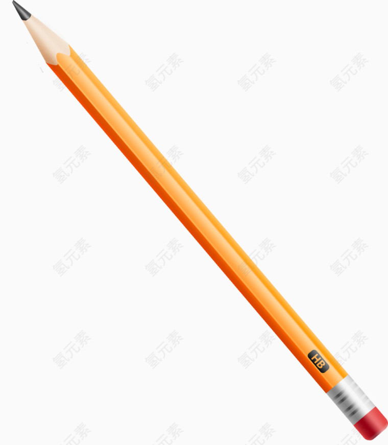 逼真橙色铅笔