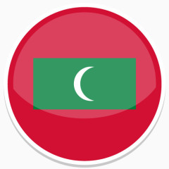 马尔代夫Flat-Round-World-Flag-icons
