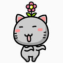 猫灰色的情感Gray-cat-icons