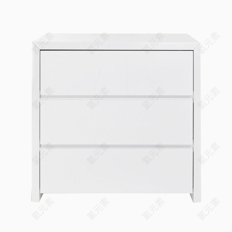 3d卡通手绘柜子 白色床头柜
