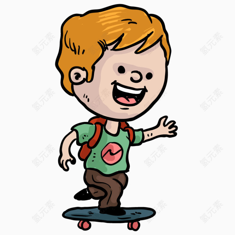 卡通手绘滑滑板