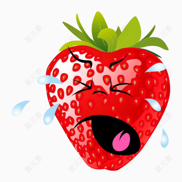 卡通搞怪草莓