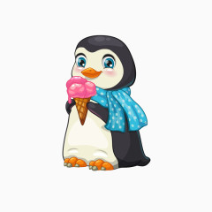 吃甜筒的企鹅