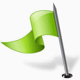 Map Marker Flag 3 Left Chartreuse Icon