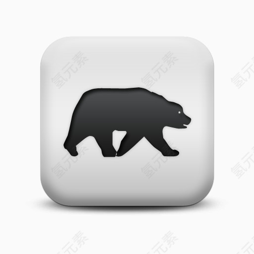不光滑的白色的广场图标动物动物熊Animals-Icons