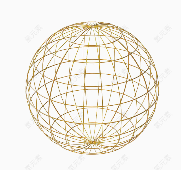 金色网状圆球体