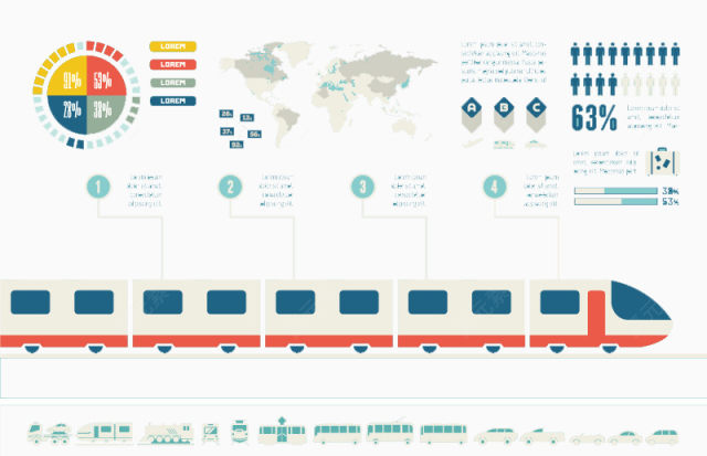 高速列车商务信息图矢量素材下载