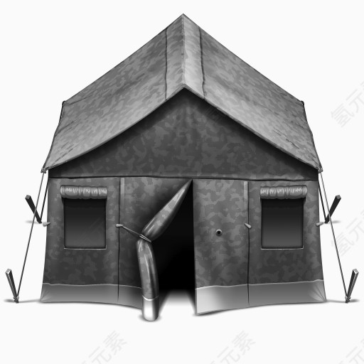 灰色tentedup帐篷棚屋tentedup图标
